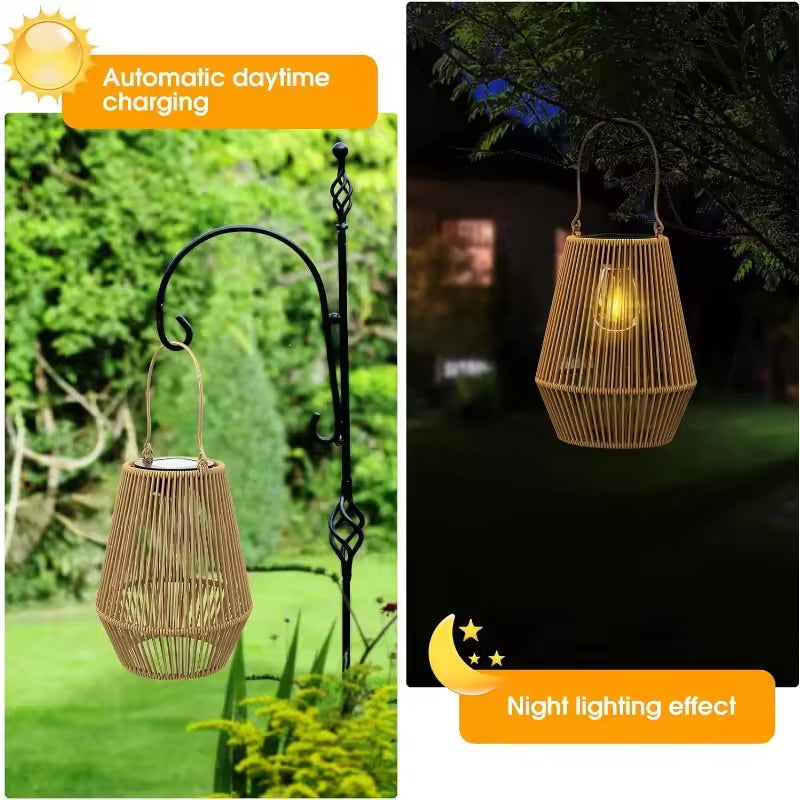 Tiveario Home™ Solar Bamboo Lantern (Set of 2)