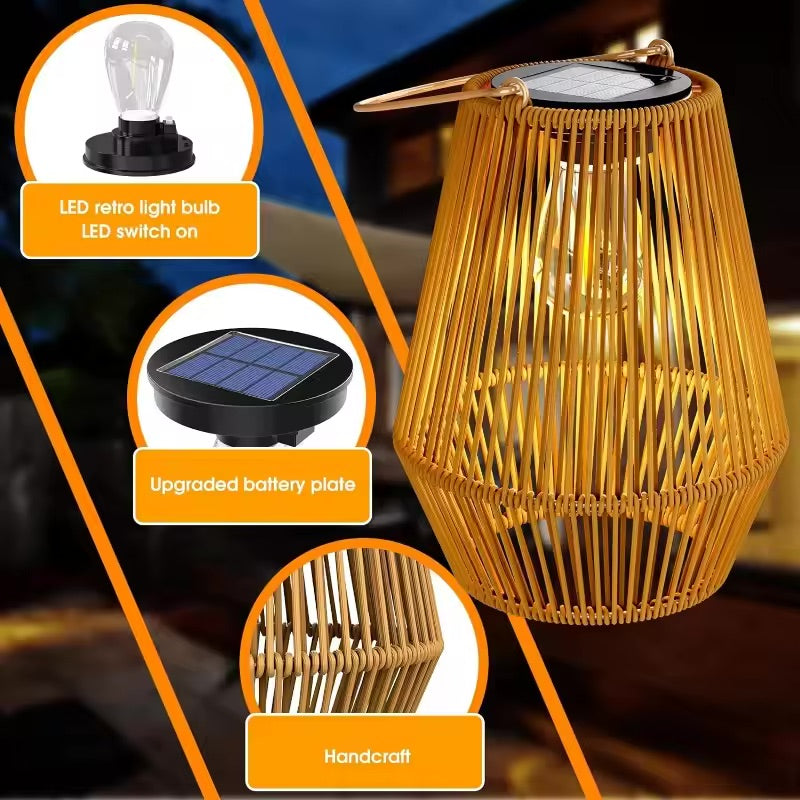 Tiveario Home™ Solar Bamboo Lantern (Set of 2)