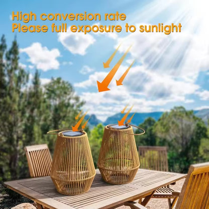 Tiveario Home™ Solar Bamboo Lantern (Set of 2)