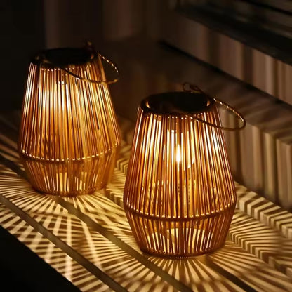 Tiveario Home™ Solar Bamboo Lantern (Set of 2)